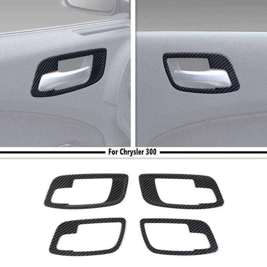 Carbon fiber inner door handle cup cover for 11-23 for Chrysler 300/ for Dodge charger