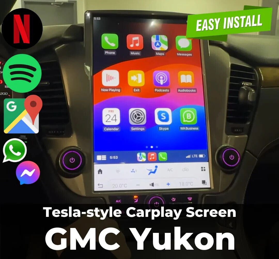 Android for Tesla Screen GPS Radio for GMC for Yukon for Chevrolet Tahoe Suburban 14-20