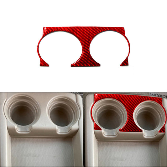 for Honda Odyssey 2005-2010 Carbon Fiber Interior Front Cupholder Cover Trim Red