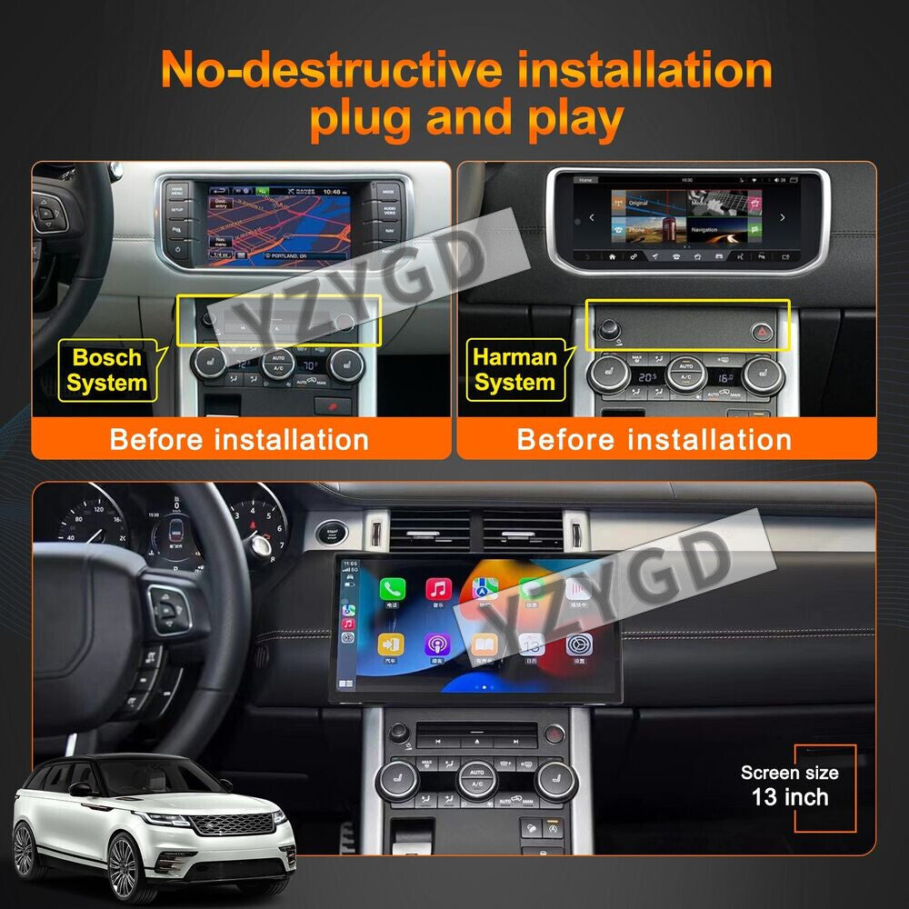 Android for Land Rover for Range Rover Evoque 2011-2018 Car Radio Carplay GPS Screen