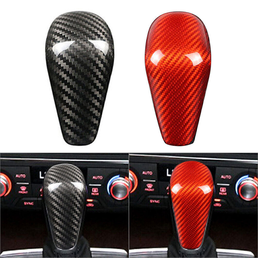 Carbon fiber automotive gear shift knob cover trim suitable for Audi A6 2016-2018 / A7 2015-2018