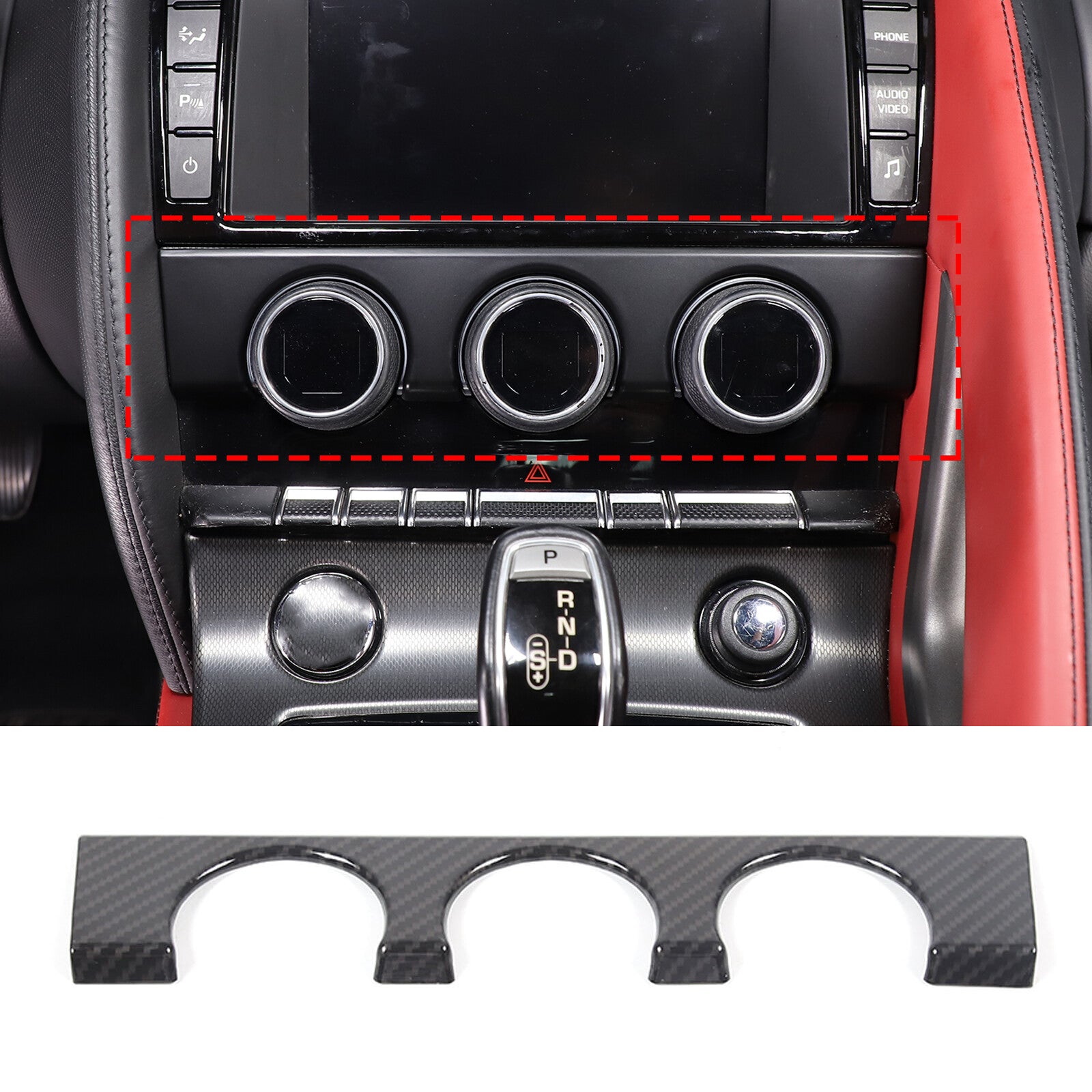 Black alloy center-controlled phone holder for Toyota FJ Cruiser 2007-2021 (USA)