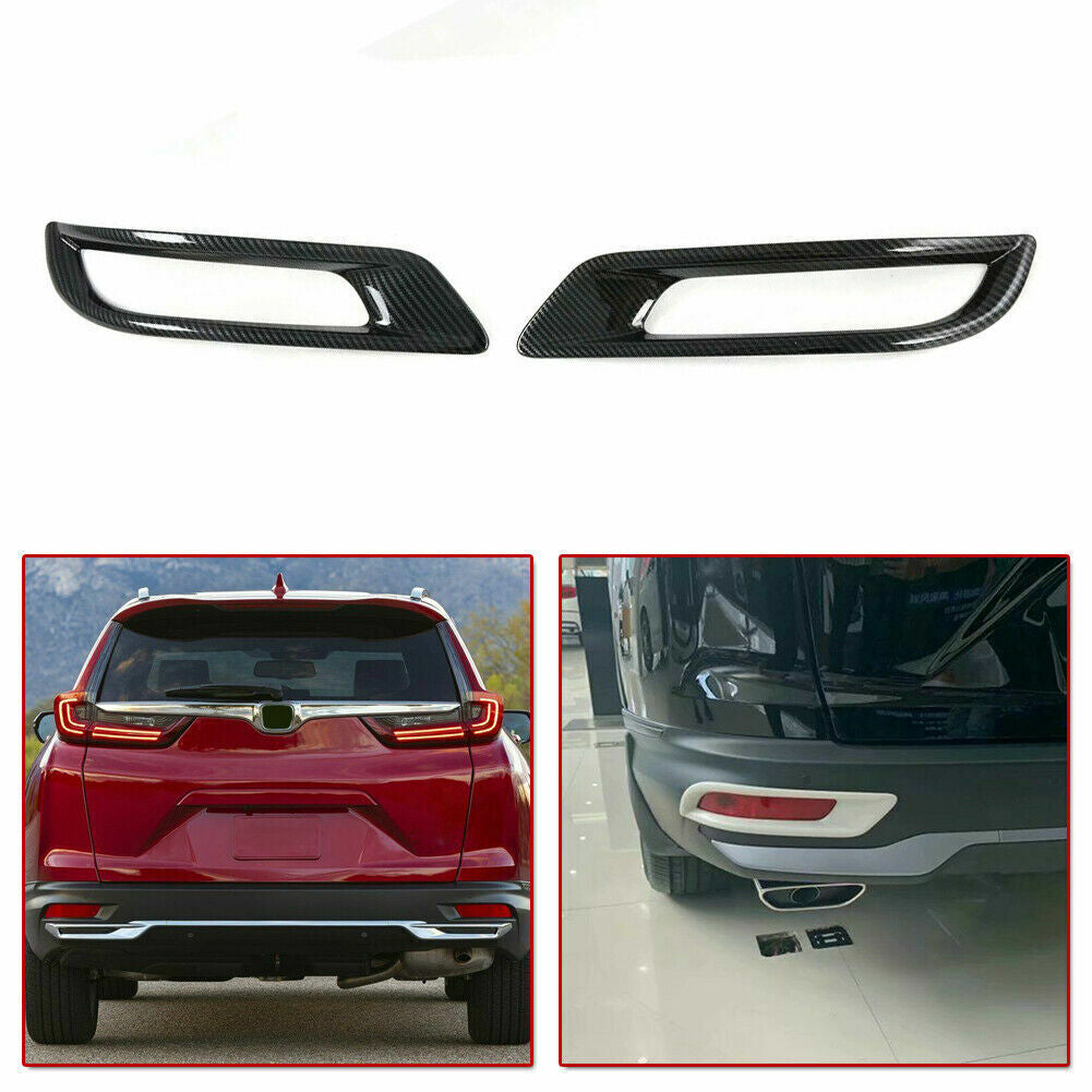 Carbon Fiber Rear Fog Light Bumper Lamp Cover Trim for Honda CRV CR-V 2021-2022