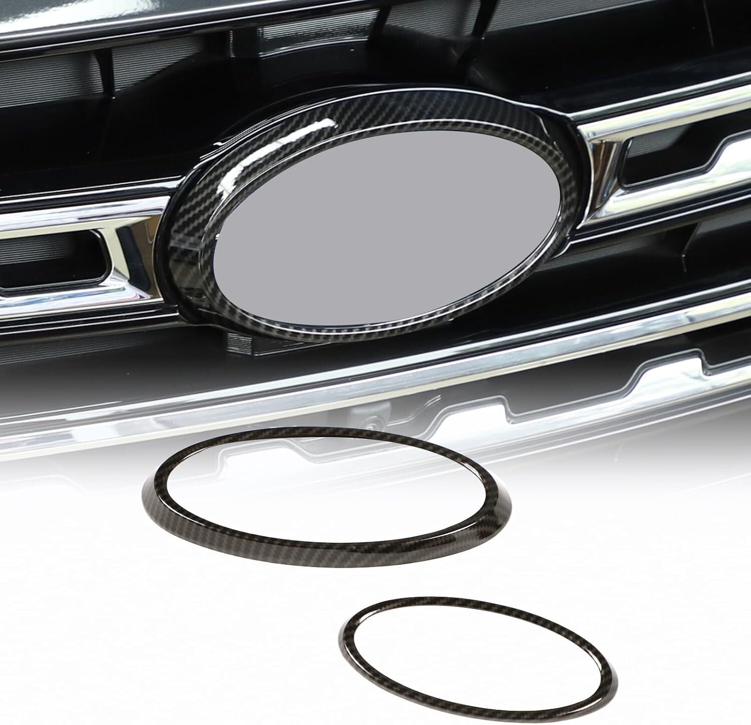 for Subaru XV 2021+ Front Rear Car Logo Decorative Ring Cover ABS Carbon Fiber