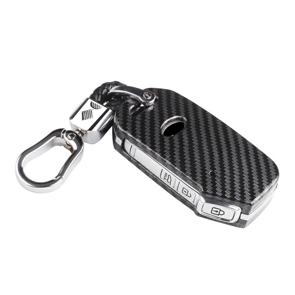 Key Fob Cover Shell Carbon Fiber Fit for Kia Forte Telluride K3 K5 Optima Seltos