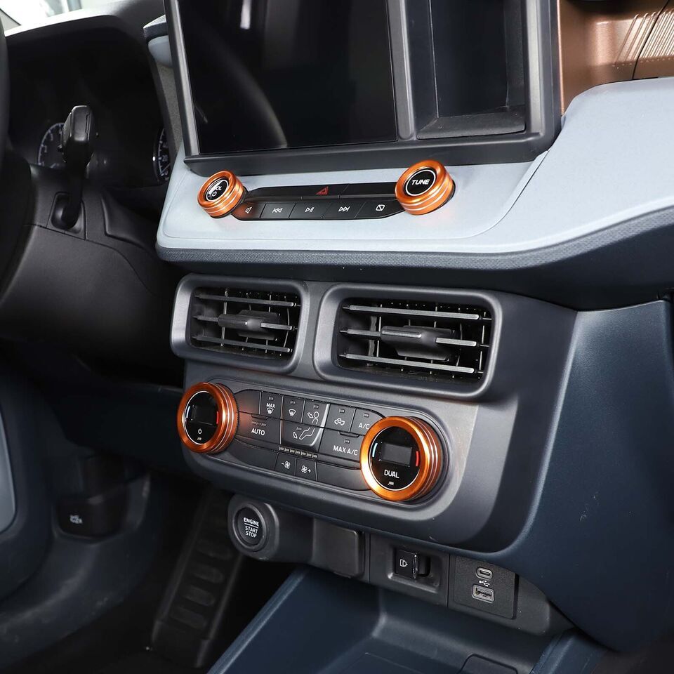6PCS Orange Gear Shift Air Conditioner Knob ring Cover for ford maverick 2022-23