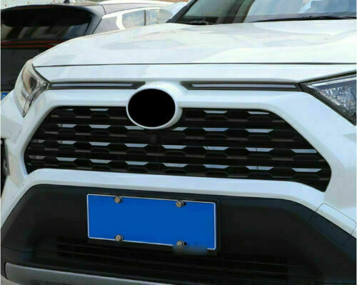 for Toyota RAV4 2019-2022 Glossy Black Front Hood Grill Grille Trim Strips 1Set