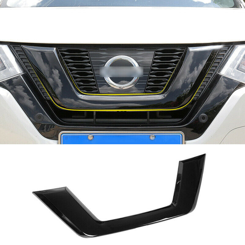 for Nissan Rogue 2017-2020 Glossy Black Front Center Grille Moulding Frame Cover