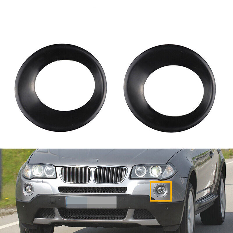 Pair Primed front Fog Light Grill Ring Trim Cover for BMW X3 E83 LCI 2007-2010