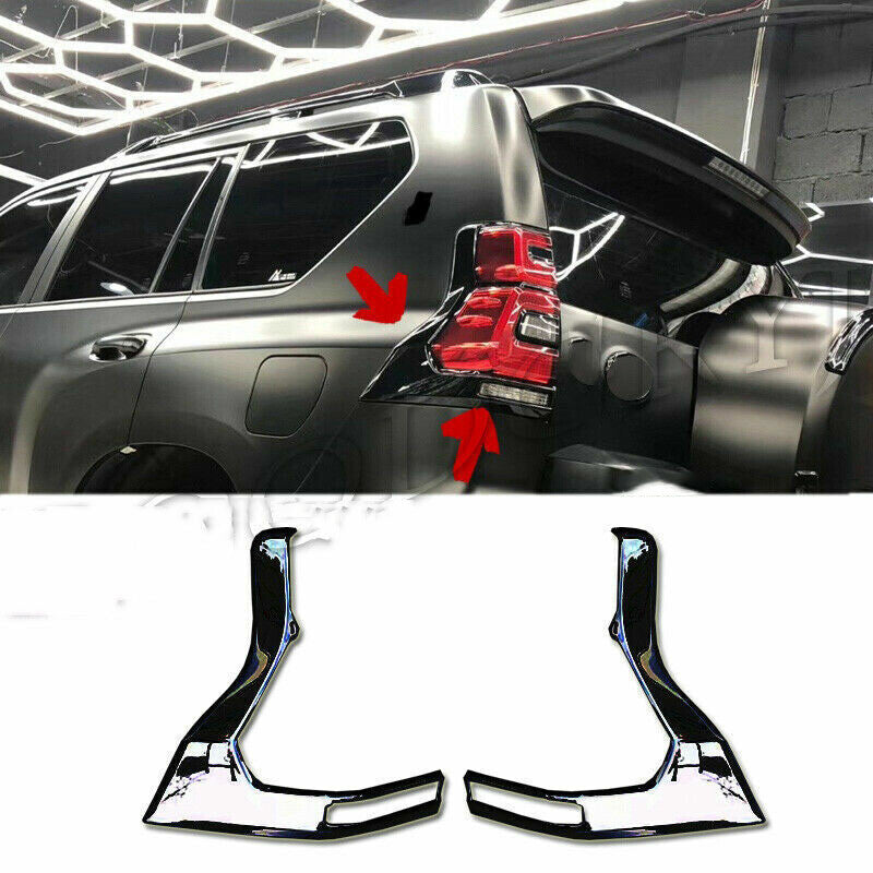 for Toyota Prado FJ150 2018-2021 black ABS Rear Taillight Moulding Cover Trim 2x