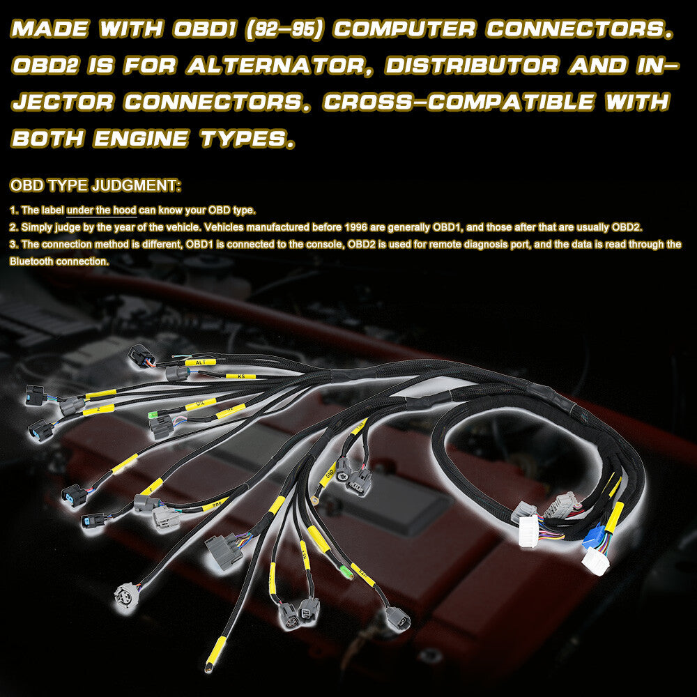 OBD2 Tucked Engine Wiring Harness Replace for Honda for Civic Integra B16 B18 D16