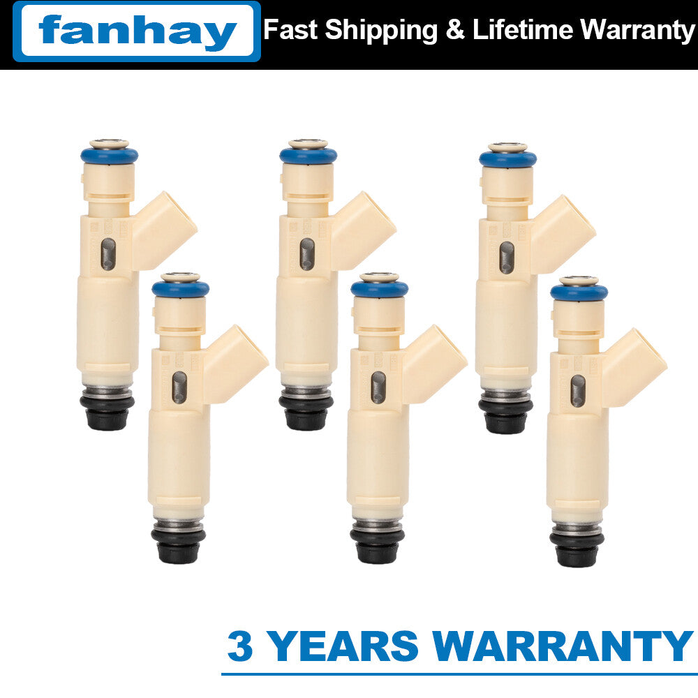 Set of 6 Fuel Injectors 195500-3520 Fit 2001-04 for Mazda Tribute 3.0L V6 822-11157