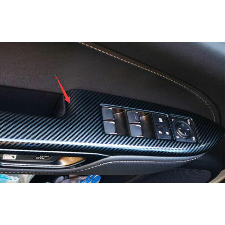 for Lexus NX250/350/450h 22-24 Carbon Fiber Steel Window Lift Panel Switch Cover