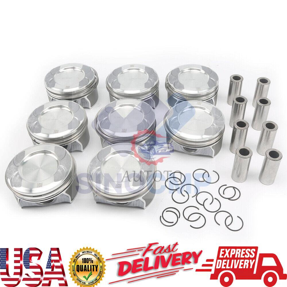 8X Pistons Rings Set M278 Fits for Mercedes-Benz X166 W222 W221 GL500 S500 4.6T 4.7T