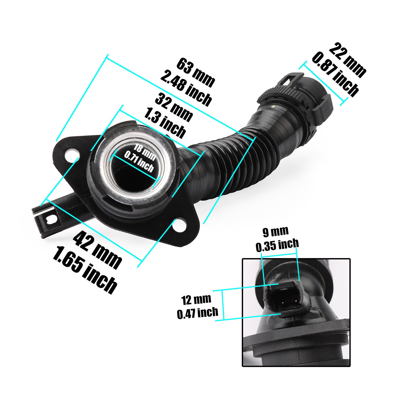 11127584128 Crankcase ventilation hose valve cover suitable for BMW N55 640i 535i 335i 135i