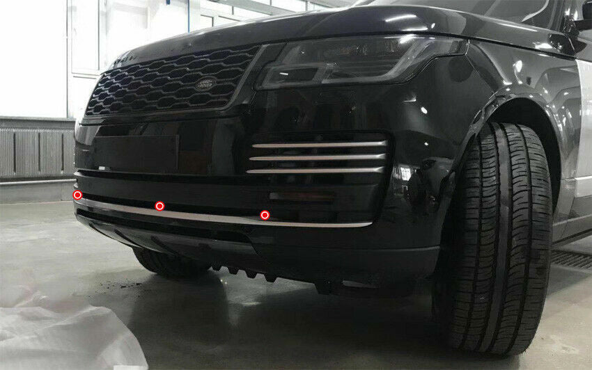3Pcs Silver Front Bumper Body Molding Trim Strip for Range Rover Vogue 2018-2021