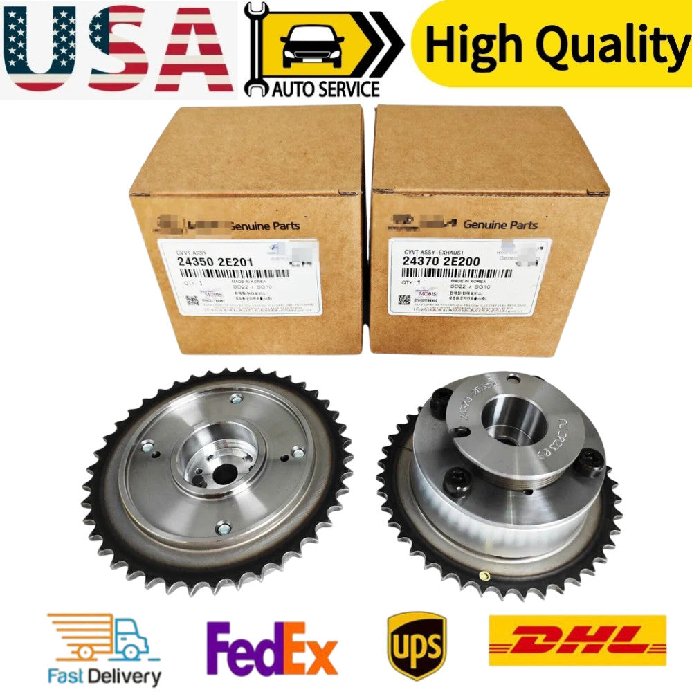 Intake Exhaust CVVT Gear Set For 14-19 for Hyundai for Kia 2.0 24350-2E201 24370-2E200