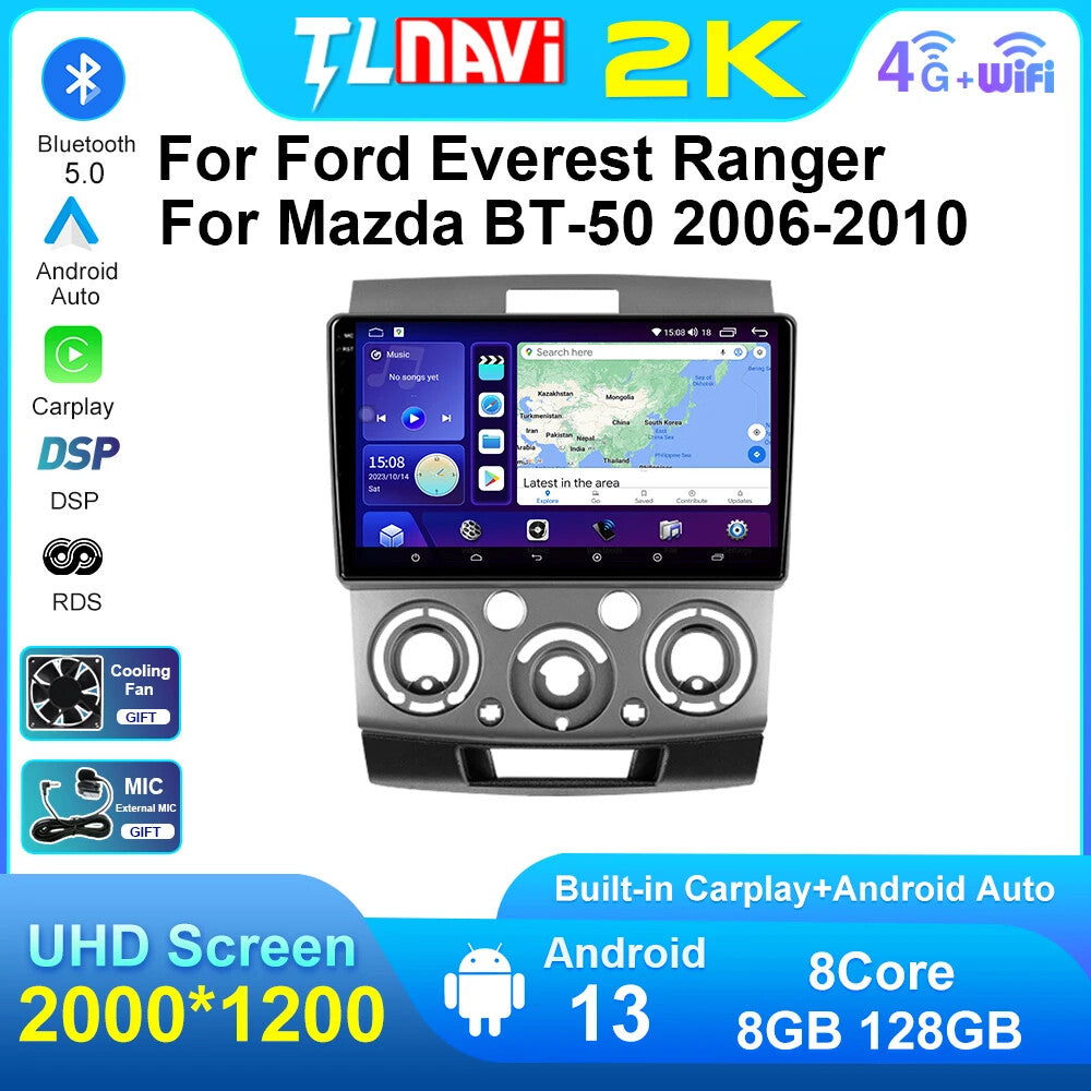 for Ford Everest/Ranger for Mazda BT50 Car Radio CarPlay GPS Multimedia Player