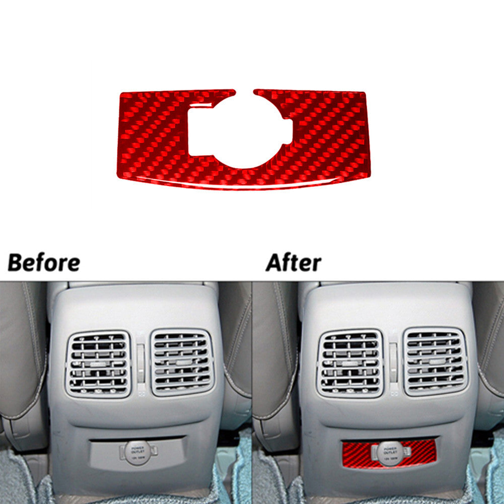 Red Carbon Fiber Inner Rear Power Outlet Cover Trim for Hyundai Azera 2006-2011