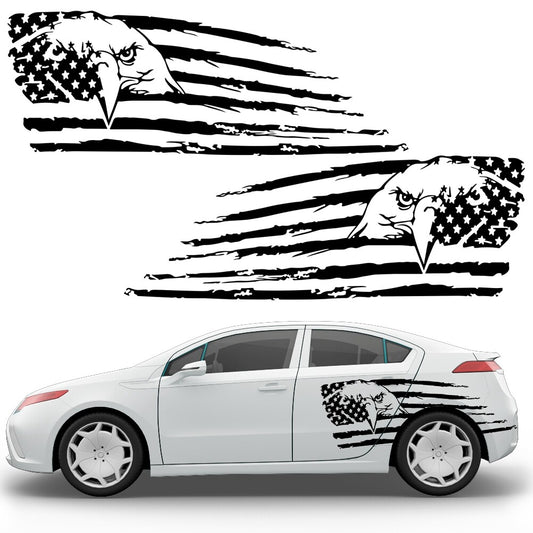 2PCS Decal American for Eagle Car Door Decals US Flag Vinyl Stickers Scratch Hidden