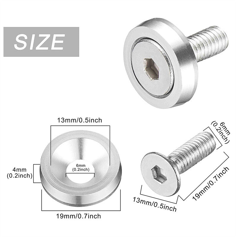 20Pcs Billet Aluminum Fender Bumper Washer Bay Dress up Bolt Screw Kit Silver