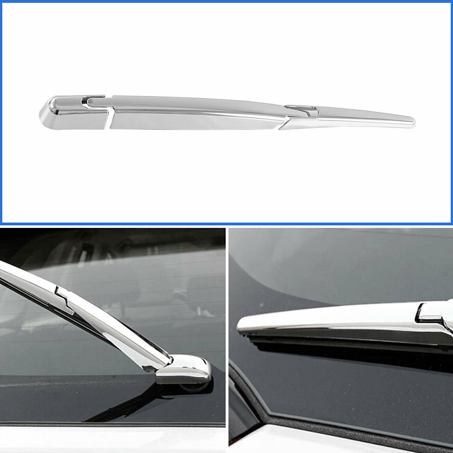 for Toyota for Sienna 2021-2024 Chrome Look Rear Window Rain Wiper Cover Trim Silver