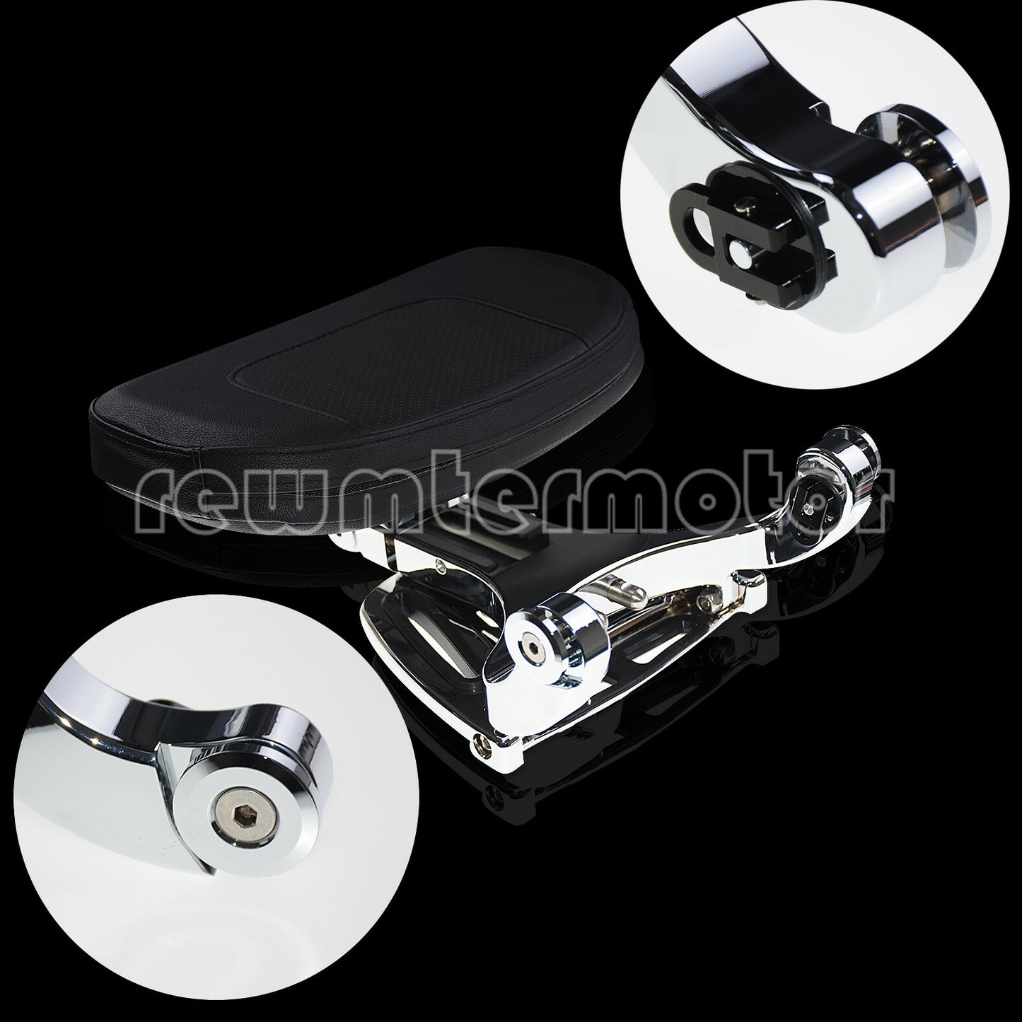 Adjustable Driver  Passenger Backrest Fit for Harley Touring Road King 09-13