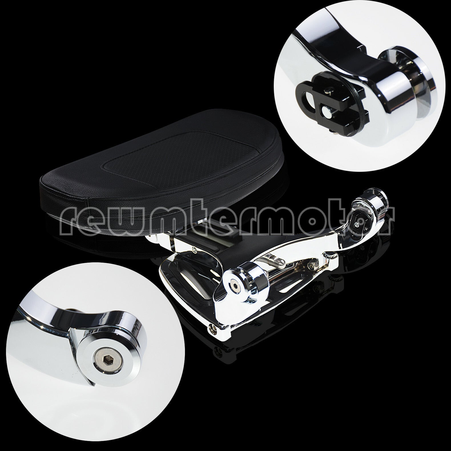 Adjustable Driver  Passenger Backrest Fit for Harley Touring Road King 09-13