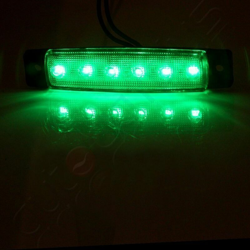 2-10PCS Amber Green 3.8'' Side Marked Clearance Light For Truck Tralier Van 6LED