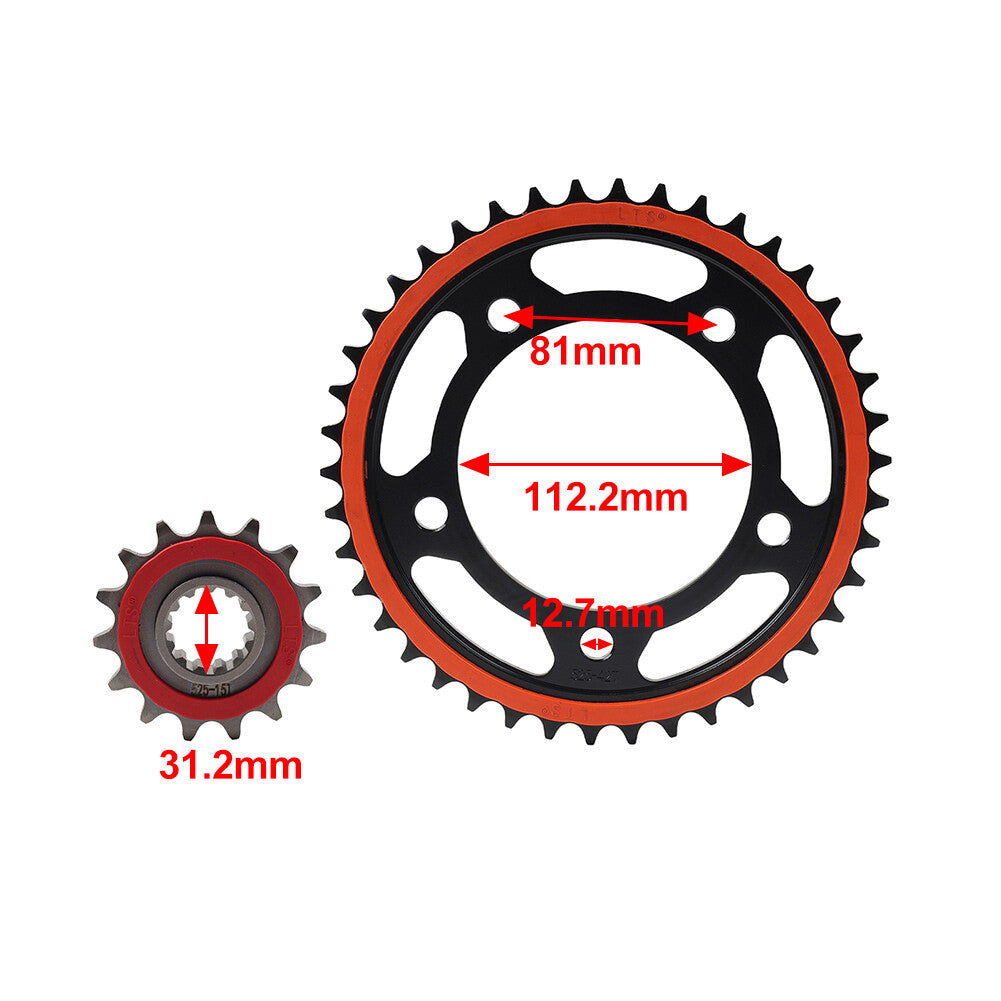 Front 15T Rear 42T Rubber Cushioned Sprocket Kit Set for Honda CBR650R CBR650F