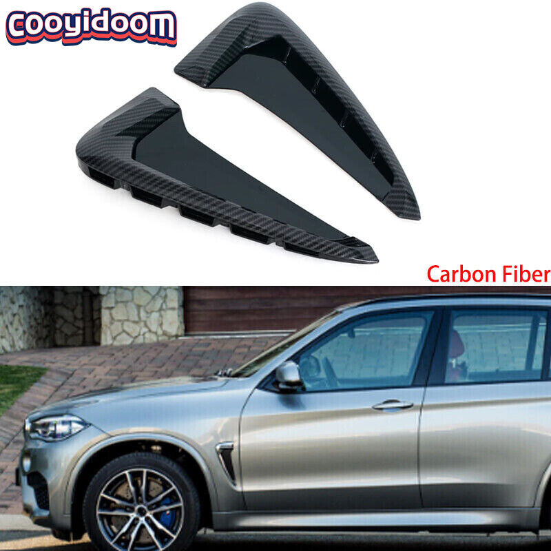 for BMW X5 F15 2014-17 Side Wing Air Flow Fender Intake Vent Cover Carbon Fiber