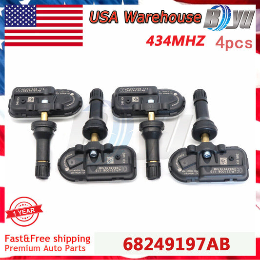 4x 68249197AA TPMS TIRE PRESSURE SENSOR for Jeep Cherokee for Dodge for RAM 1500 New US