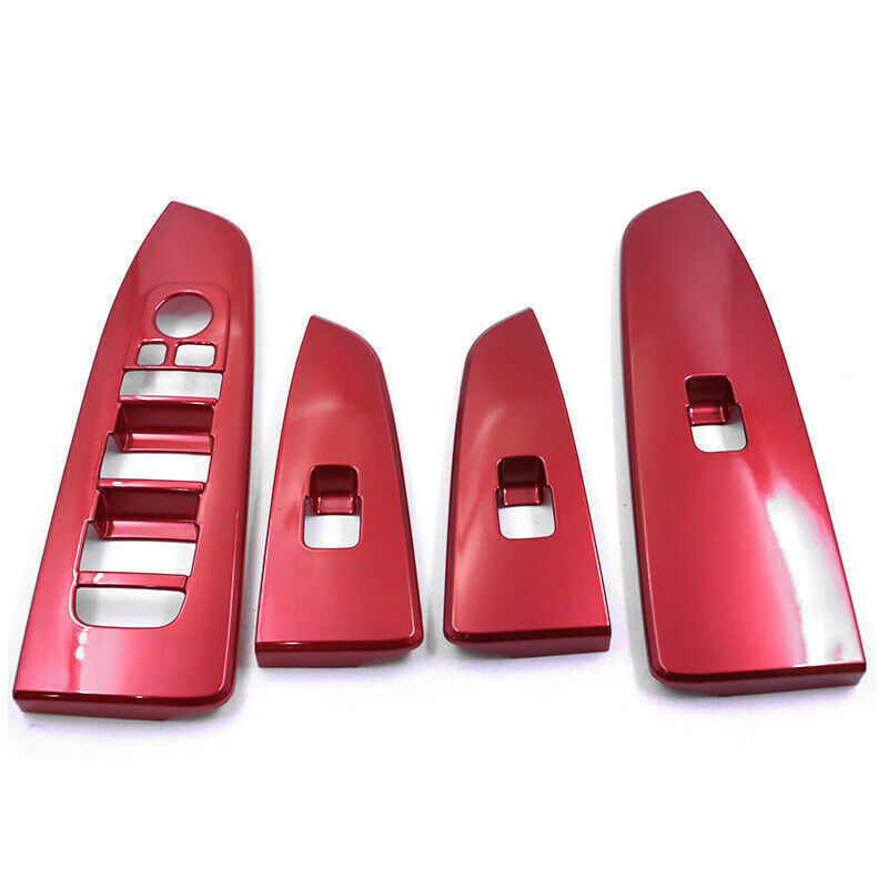 Glass Window Lifting Lock Panel Trim for Kia K3 Forte 2019-2022 Bright Red 4PCS