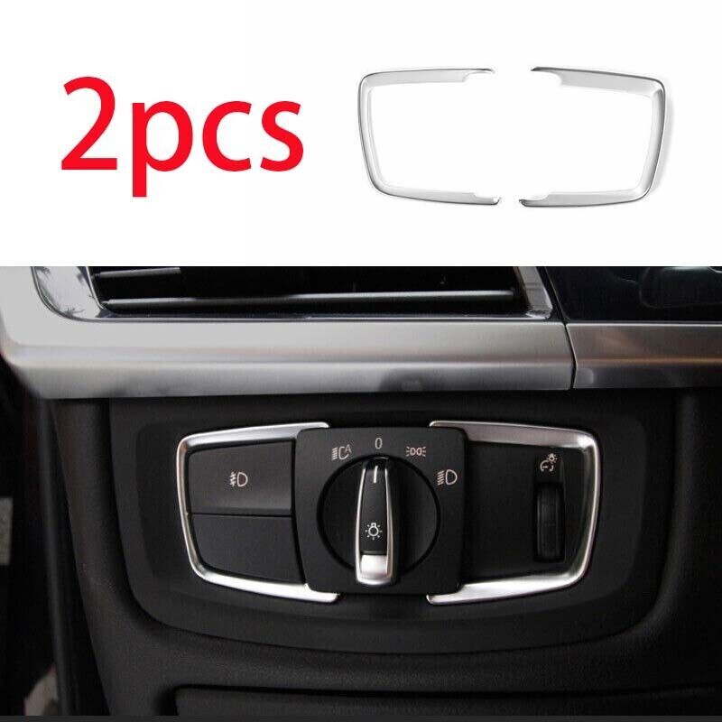 for BMW X5 X6 F15 F16 2014-2018 ABS Headlight Switch Control Frame Trim Silver