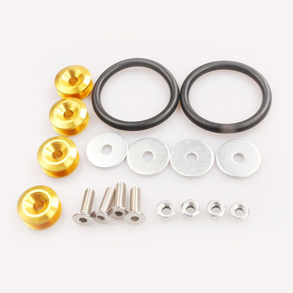 JDM Gold Quick Release Fasteners For Car Bumpers Trunk Fender Hatch Lids Kit