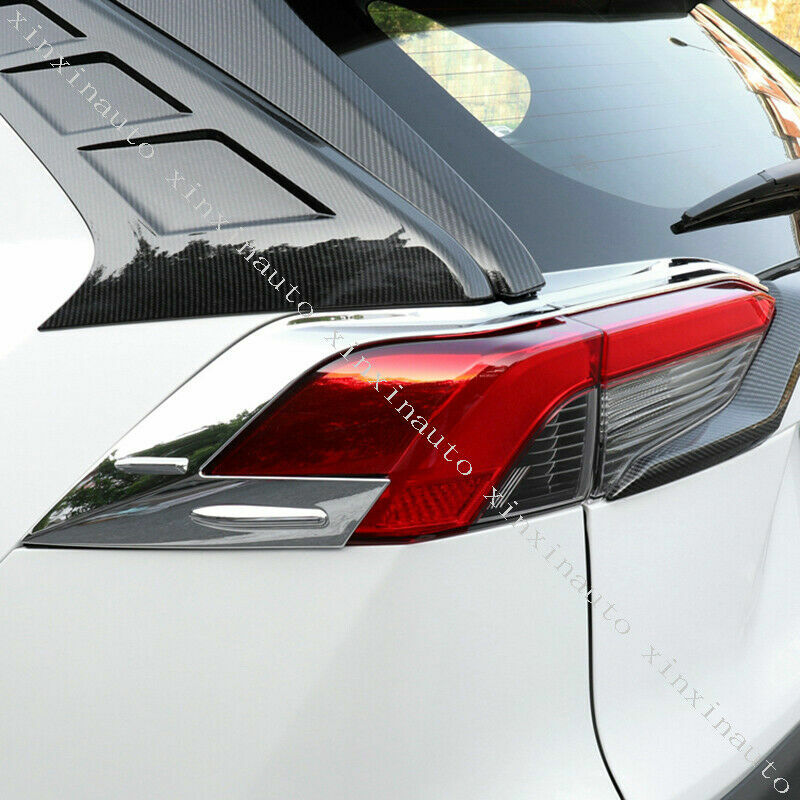 4P ABS Chrome Rear Bumper Taillight Molding Cover Trim for Toyota Rav4 2019-2022