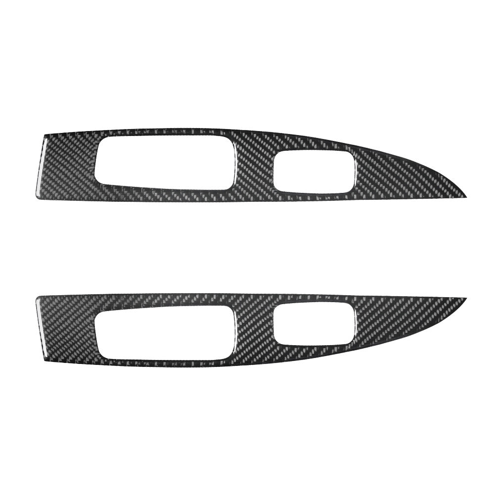 Carbon Fiber Rear Door Window Control Panel Cover Trim for Ford Fiesta 2011-2015