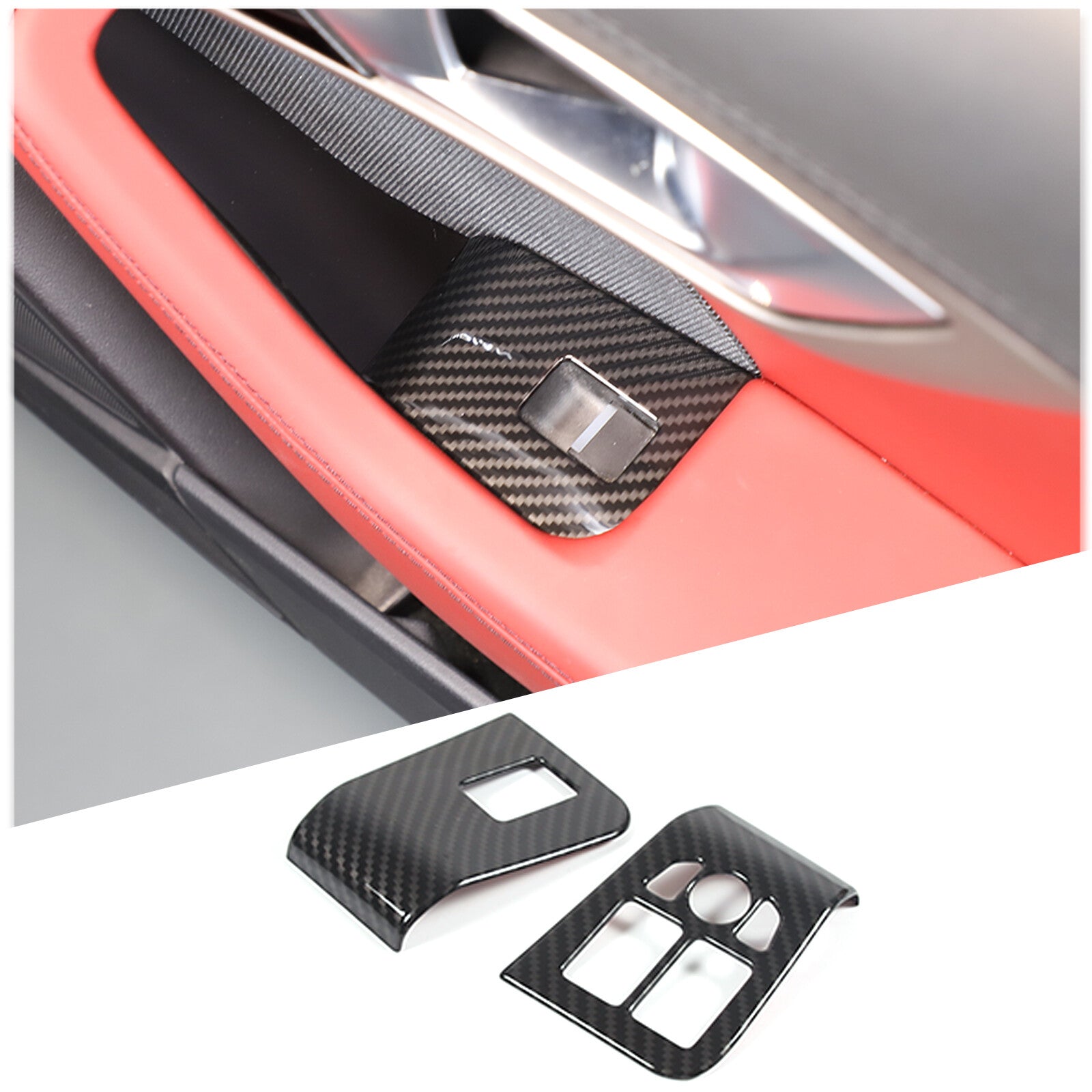 8-Piece Pack of ABS Carbon Fiber Exterior Door Handle Covers for Tacoma 2015-22 USA