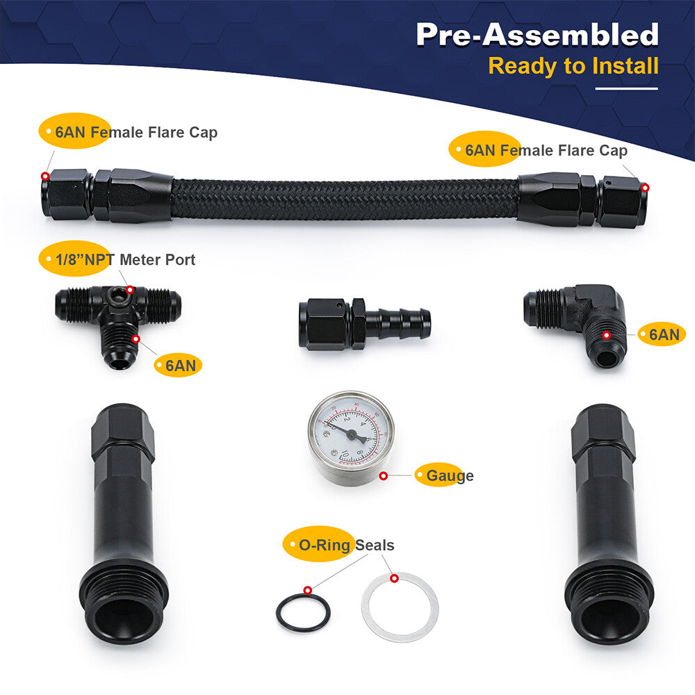 7/8-20 Dual Feed Aluminum Fuel Log Line For Holley Carburetor Double Pumper 4150