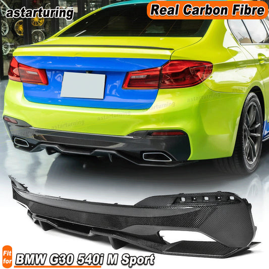 Fit for BMW 5 Series G30 540i M Sport 2017-2022 REAL Carbon Rear Bumper Diffuser