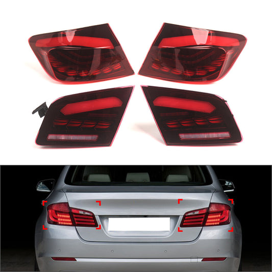 ABS Tail Lights Rear Lamps Brake Light Red for BMW 5 Series F10 F18 2010-2017