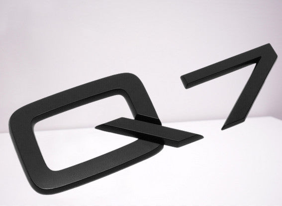 for Audi Q7 rear badge boots, trunk stickers, badges, nameplates, matte black