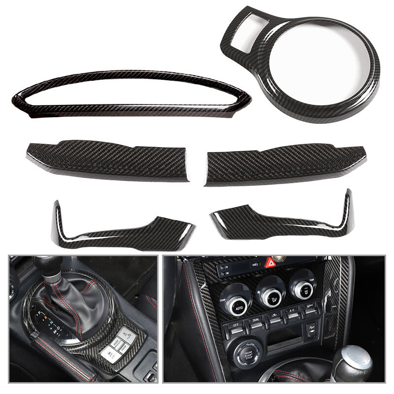 6Pc/set Carbon Fiber ABS Interior Trim Cover Decor Fit for Scion FR-S for Subaru BRZ