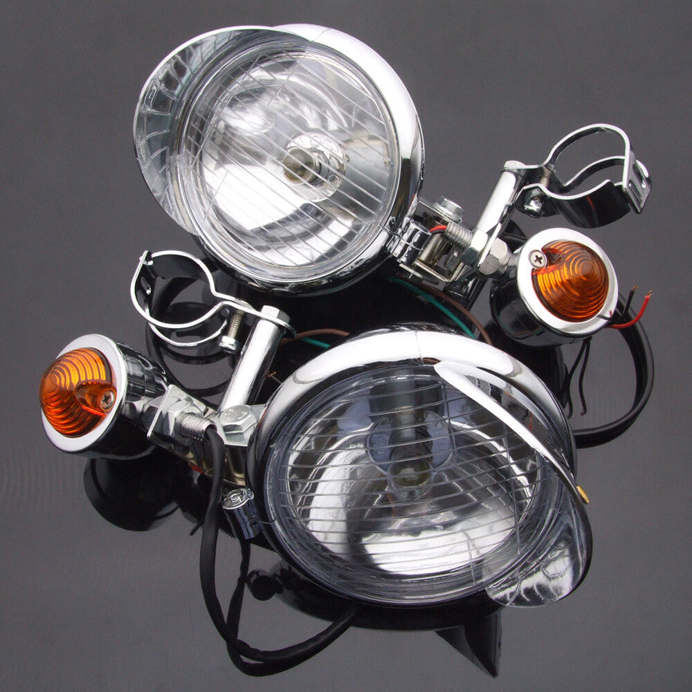Chrome-plated motorcycle driving lights, fog lights, turn signals, and light strips are suitable for Harley-Davidson motorcycles.