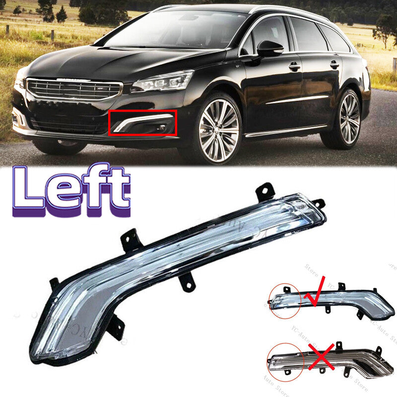 Left Front LED Daytime Running Light Fog Lamp for Peugeot 508 2015 2016