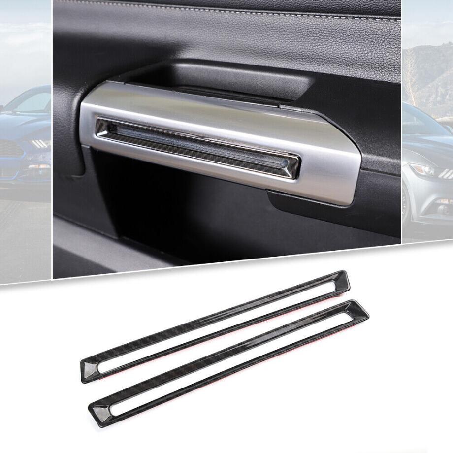 Suitable for 2015-2022 for Ford for Mustang carbon fiber interior door handle ring frame trim cover