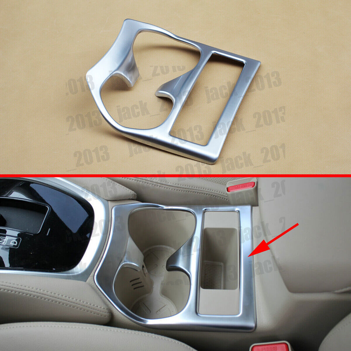 Chrome ABS Molding Water Cup Holder Cover Trim Frame for Nissan X-Trail Rogue