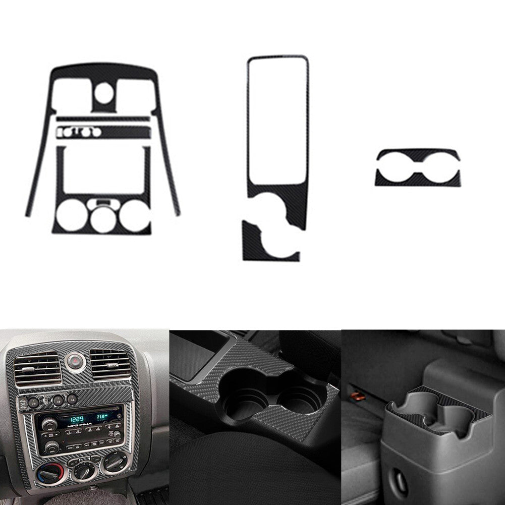 9Pcs Carbon Fiber Center Console 4WD Cover Kit For Colorado 2004-12/ for Canyon 05-12