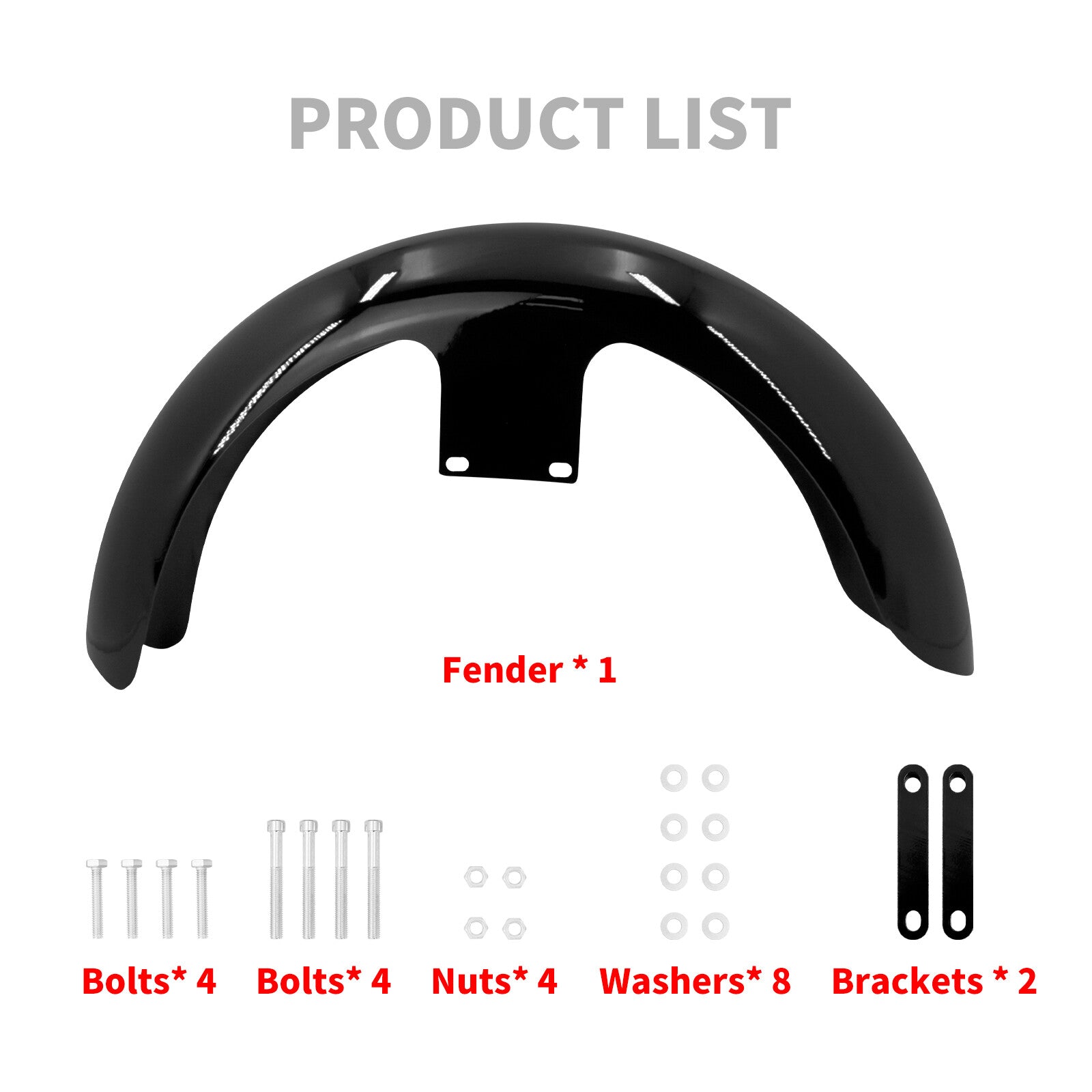 Gloss Black 120/19Wrap Front Fender for Harley Touring Road Electra Glide 96-23