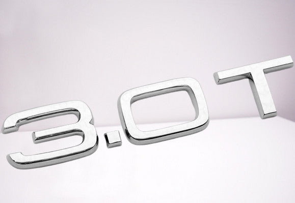for Audi 3.0T rear badge boot, trunk sticker, badge logo, chrome silver SUV Q5 Q7